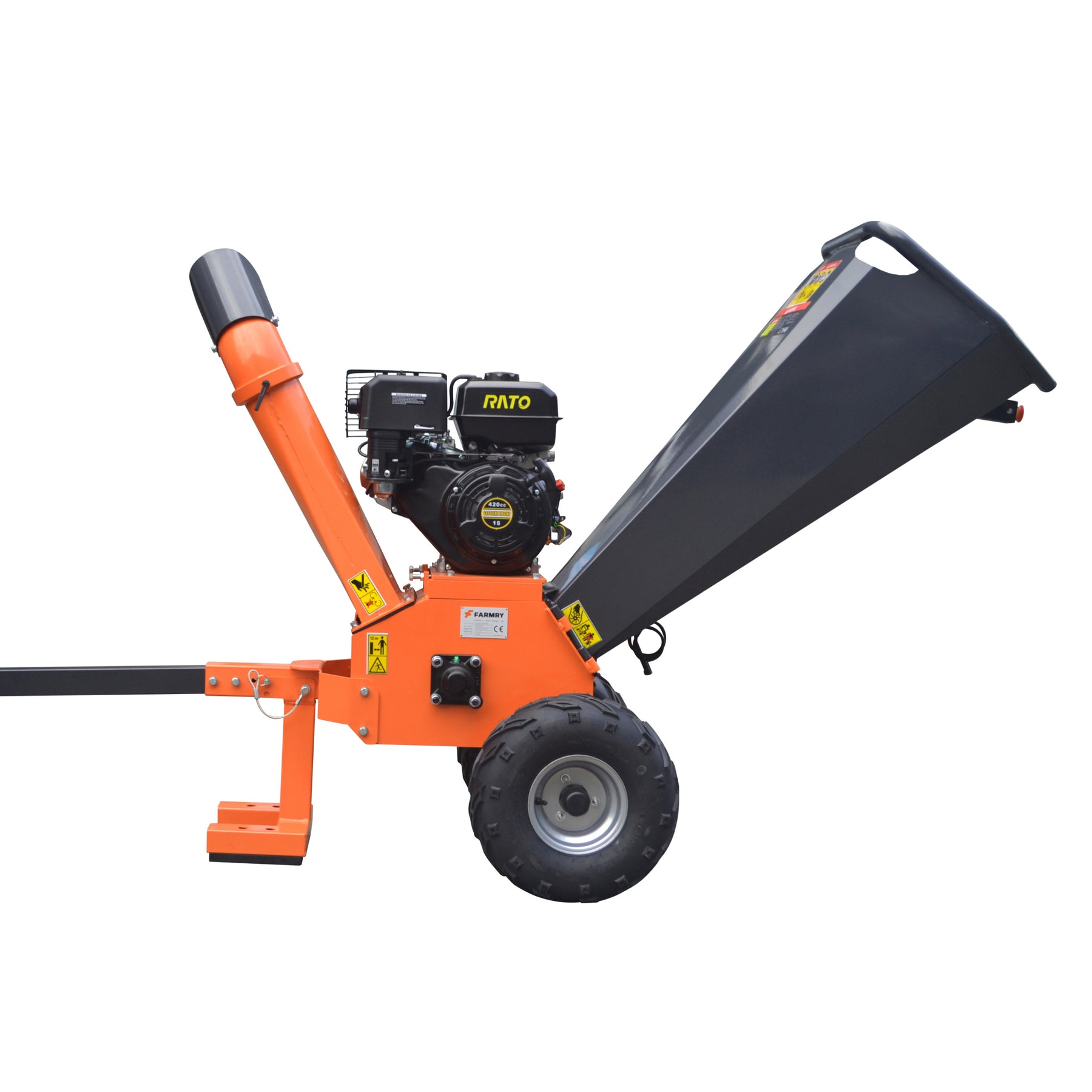 Farmry 5" Rato 420 cc 15 HP Gas Engine Powered Wood Chipper with Towbar , GS15U - farmry