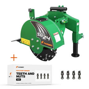 Farmry 3-Point PTO Stump Grinder, 34 Carbide Teeth, for 15-45 HP Tractors (Slip Clutch & PTO Shaft Included)